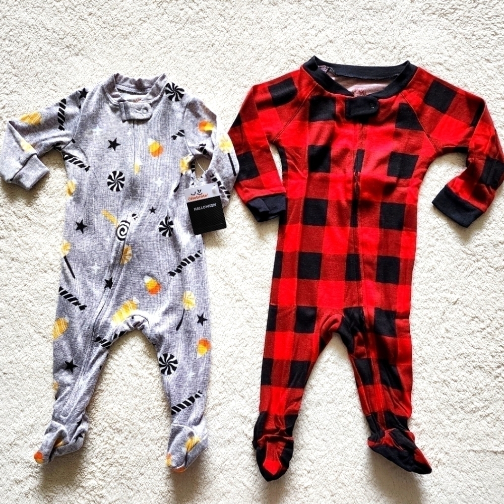 New baby girl or boy pajamas bundle size 3/6 months